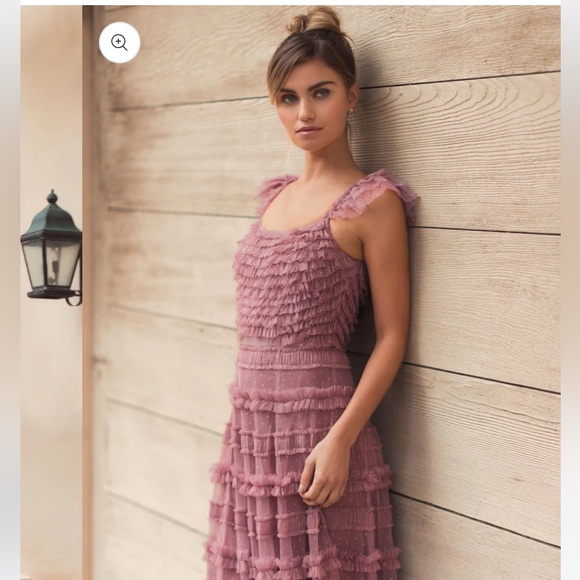 MAC DUGGAL Ruffle Cap Sleeve Embellished Tiered Gown - Picture 6 of 16